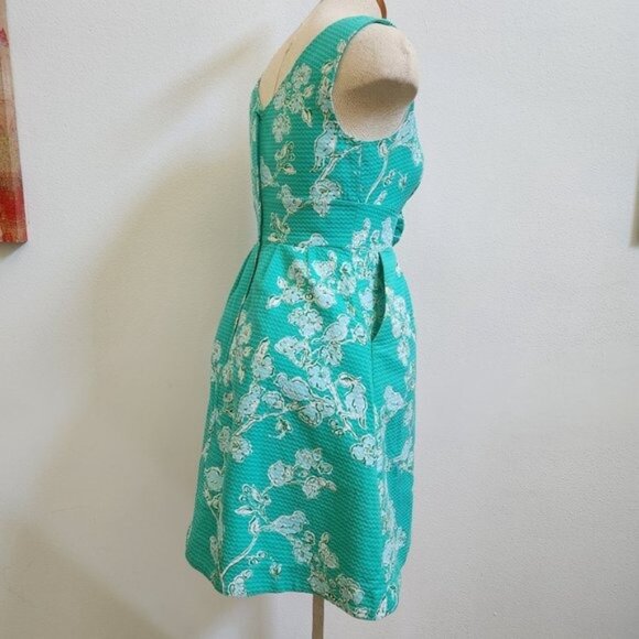 Lilly Pulitzer Parker Dress Birds & Bees Lagoon Green Rossette Mini Size… - Picture 7 of 16